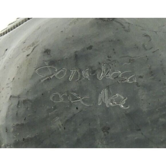 Black Floral Pottery Vase Dona Rosa Oaxaca Mexico Whimsigoth Dark Romantic Decor - Picture 6 of 7